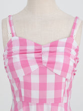 Load image into Gallery viewer, Pink And White Plaid Strap Classis Style Barbie Same Style 1950S Vintage Dress Set