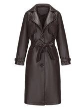 Load image into Gallery viewer, Women's Coat PU Leather Turndown Collar Fall Winter