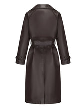 Load image into Gallery viewer, Women's Coat PU Leather Turndown Collar Fall Winter