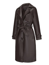 Load image into Gallery viewer, Women's Coat PU Leather Turndown Collar Fall Winter