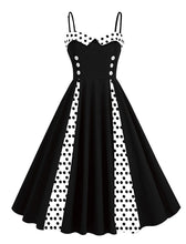 Load image into Gallery viewer, Black Spaghetti Straps 1950S Retro Swing Dress