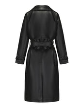 Load image into Gallery viewer, Women's Coat PU Leather Turndown Collar Fall Winter