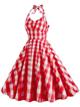 Load image into Gallery viewer, Pink And White Barbie Same Style Plaid Halter Classis Style 1950S Vintage Dress