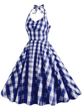 Load image into Gallery viewer, Pink And White Barbie Same Style Plaid Halter Classis Style 1950S Vintage Dress