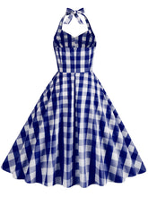 Load image into Gallery viewer, Pink And White Plaid Halter Classis Style 1950S Vintage Dress Set