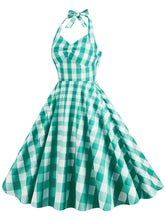 Load image into Gallery viewer, Pink And White Plaid Halter Classis Style 1950S Vintage Dress Set