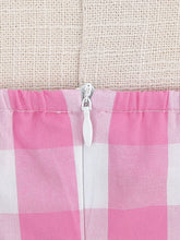 Load image into Gallery viewer, Pink And White Plaid Halter Classis Style 1950S Vintage Dress Set