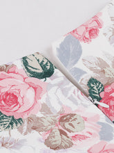 Load image into Gallery viewer, Sweet Rose Printed Cotton 1950s Vintage Swing Dress