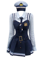 Load image into Gallery viewer, 2PS Vintage Navy Dress and Hat Set Inspired by Zootopia‘s Judy Hopps