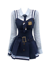 Load image into Gallery viewer, 2PS Vintage Navy Dress and Hat Set Inspired by Zootopia‘s Judy Hopps