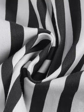 Load image into Gallery viewer, BowKnot Collar Beetlejuice Costume 1950S Short Sleeve Dress With Black and White Vertical Stripe