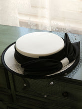 Load image into Gallery viewer, White And Black Big Bow  Audrey Hepburn Same Style 1950S Hat
