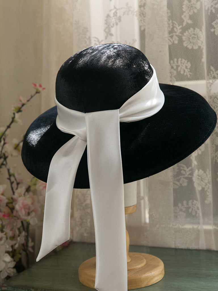 Black and White Vintage Audrey Hepburn Same Style 1950s Hat