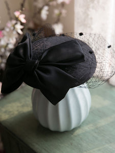 Bow Tulle Net 100% Silk 1950S Hat Vintage Hat