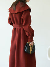 Load image into Gallery viewer, Christmas Red Women's Winter Coat Long Sleeve PeterPan Collar