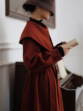 Load image into Gallery viewer, Christmas Red Women's Winter Coat Long Sleeve PeterPan Collar