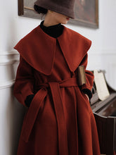 Load image into Gallery viewer, Christmas Red Women's Winter Coat Long Sleeve PeterPan Collar