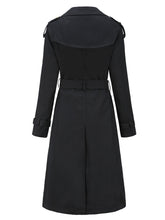Load image into Gallery viewer, Women's Trench Coat Going out Fall Winter Turndown Collar Button Waisted Solid Color Long Coat