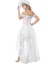 Load image into Gallery viewer, Gothic Costume Halloween Purple Strapless Asymmetrical Skirt And Corset