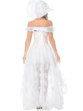 Load image into Gallery viewer, Gothic Costume Halloween Purple Strapless Asymmetrical Skirt And Corset