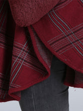 Load image into Gallery viewer, Plaid Women Poncho Sweater Faux Fur Coat Shawl Collar