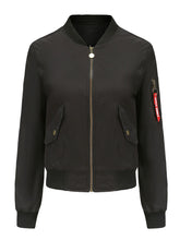 Load image into Gallery viewer, Women's Pilot Style Jacket Daily Zippered Fall Winter Casual Solid Color Stand Collar Sporty Jacket