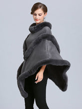 Load image into Gallery viewer, Women Coat Cape Peacoat Faux Fur Collar Poncho