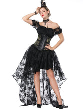 Load image into Gallery viewer, Gothic Costume Halloween Women  Lace  Top Corset And Asymmetrical Skirt