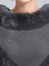 Load image into Gallery viewer, Women Coat Cape Peacoat Faux Fur Collar Poncho