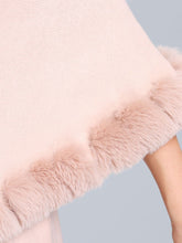 Load image into Gallery viewer, Faux Fur Coat Women Plaid Poncho Long Sleeve Batwing Oversized Cape Coat