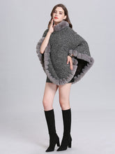 Load image into Gallery viewer, Women Woolen Poncho Faux Fur Shawl Collar Oversized Winter Coat