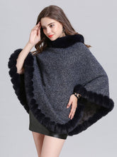 Load image into Gallery viewer, Women Woolen Poncho Faux Fur Shawl Collar Oversized Winter Coat