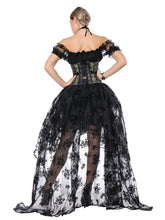 Load image into Gallery viewer, Gothic Costume Halloween Women  Lace  Top Corset And Asymmetrical Skirt