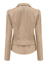 Load image into Gallery viewer, Cool Girl Coat Long Sleeve PU Leather Motorcycle Jacket With Detachable Hem