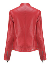 Load image into Gallery viewer, Rivet Long Sleeve PU Leather Motorcycle Jacket
