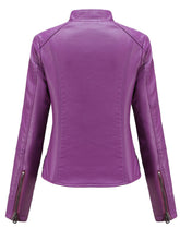 Load image into Gallery viewer, 6 Color Long Sleeve PU Leather Motorcycle Jacket