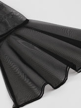 Load image into Gallery viewer, Wine Red Stand Collar Semi-Sheer Trumpet Sleeve 1950S Vintage Dress