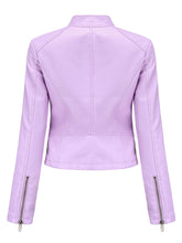 Load image into Gallery viewer, Cool Girl Coat Long Sleeve PU Leather Motorcycle Jacket