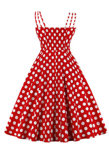 1950S Vintage Polka Dot Spaghetti Strap Dress