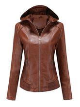 Load image into Gallery viewer, Street Winter Outfits Long Sleeve PU Leather With faux fur lined Warm Jacket For Women