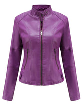 Load image into Gallery viewer, 6 Color Long Sleeve PU Leather Motorcycle Jacket