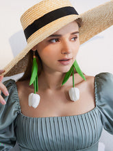 Load image into Gallery viewer, Women's Tulip Flower Long Simulation Flower Holiday Earrings