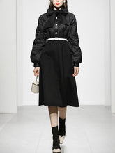 Load image into Gallery viewer, Black Big Bowknot  Diamond Lattice Pearl 1950S Coat
