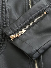 Load image into Gallery viewer, Soft Coat Long Sleeve PU Leather Motorcycle Jacket For Women