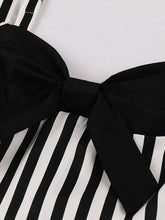 Load image into Gallery viewer, Beetlejuice Costume Spaghetti Strap Pocket Dress With Black and White Vertical Stripe
