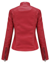 Load image into Gallery viewer, 6 Color Long Sleeve PU Leather Motorcycle Jacket