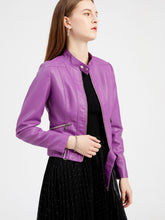Load image into Gallery viewer, Crop Coat Long Sleeve PU Leather Motorcycle Jacket