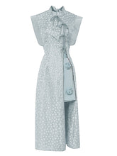 Load image into Gallery viewer, 2PS Sweet Heart Stand Collar Dress And Flower Shorts Dress Set
