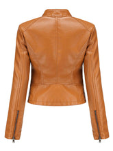 Load image into Gallery viewer, Cool Girl Coat Long Sleeve PU Leather Motorcycle Jacket