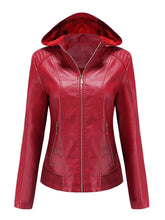 Load image into Gallery viewer, Street Winter Outfits Long Sleeve PU Leather With faux fur lined Warm Jacket For Women